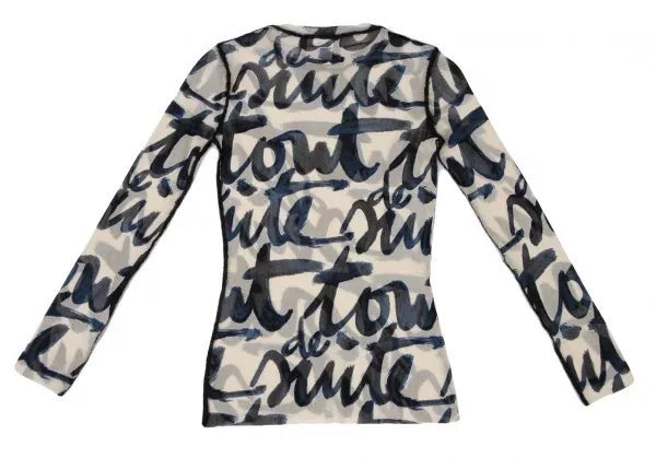 Jean Paul Gaultier Vintage Beige Patterned Mesh Top