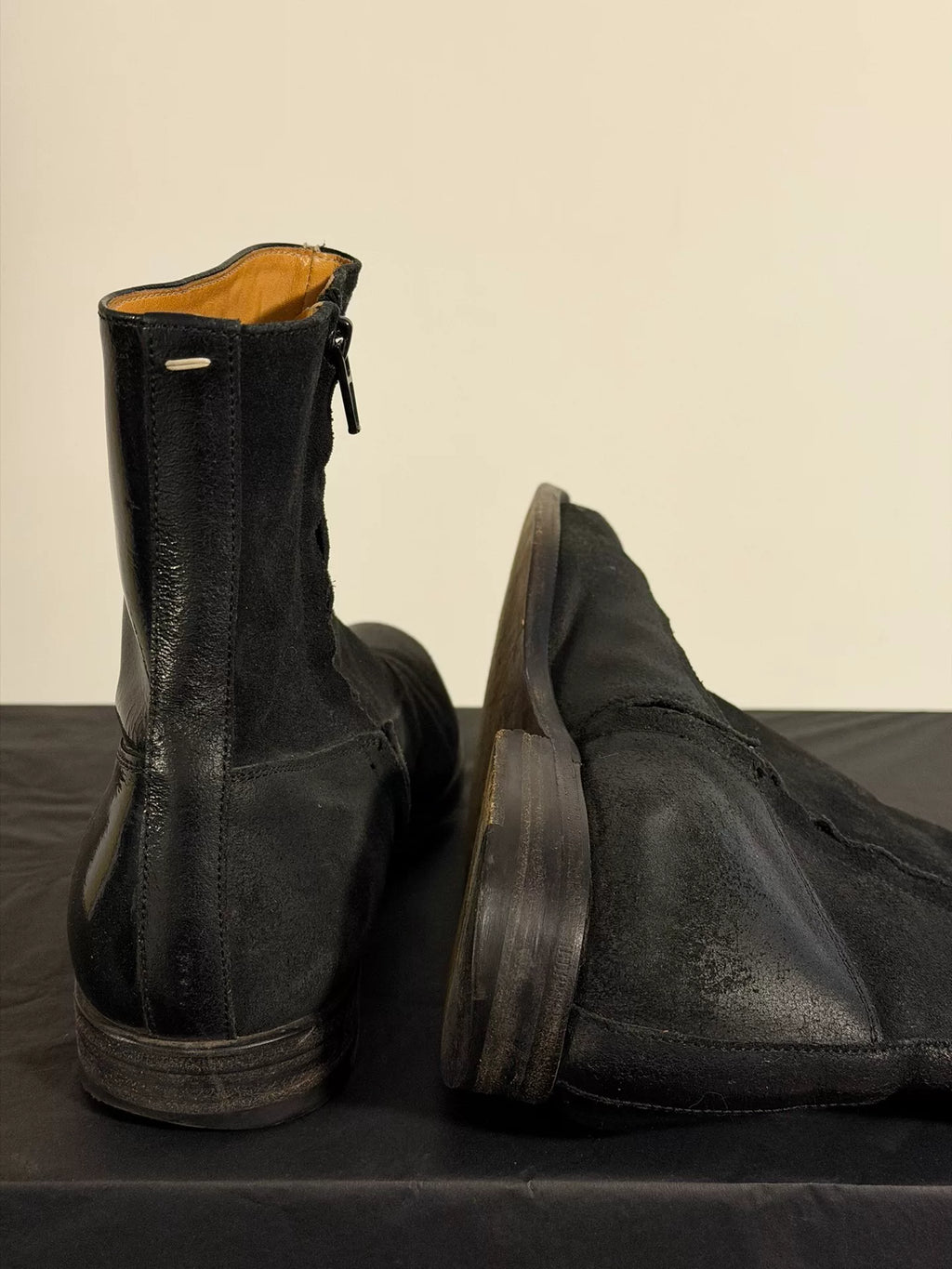 Maison Martin Margiela 2000s Gradient Patent-to-Suede Leather Boots