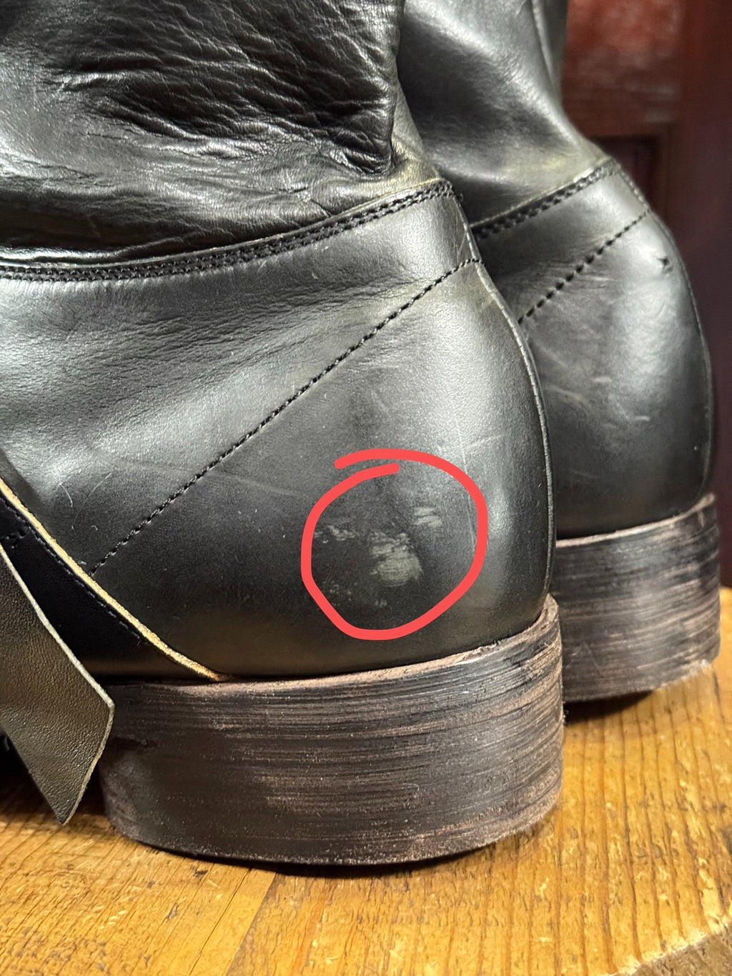 Devoa Season Black Buckle Engineer Lambskin Boots