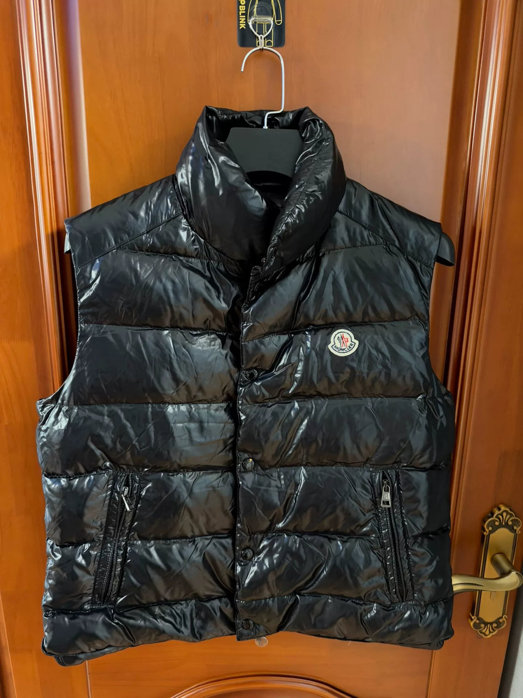 Moncler Tibb Black Glossy Down Vest