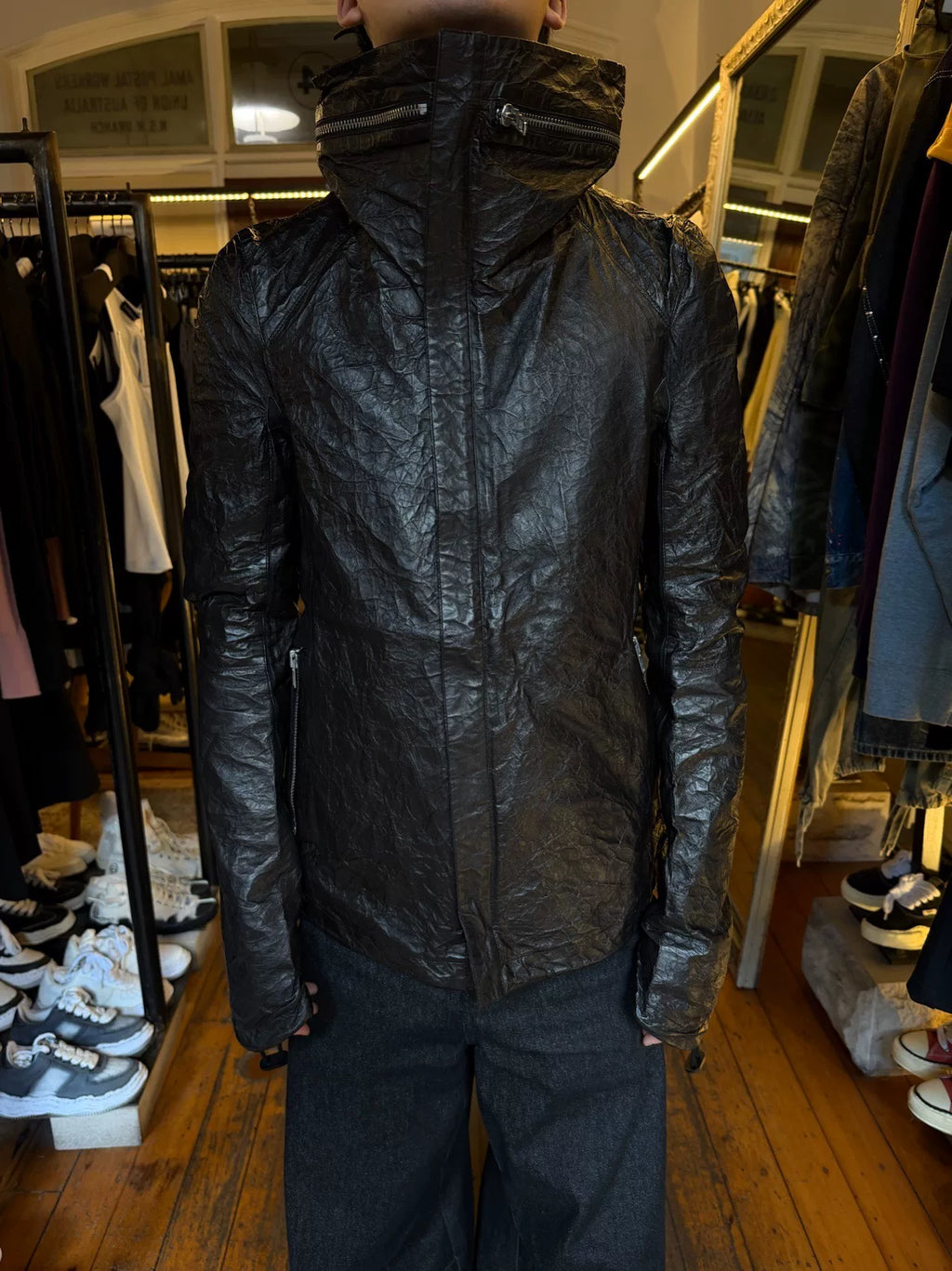 Y/Project FW12 Black Memory Leather Foil Lambskin Jacket by Yohan Serfaty