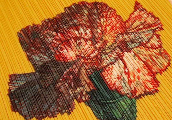 Issey Miyake Vintage Yellow Carnation Pleated Skirt
