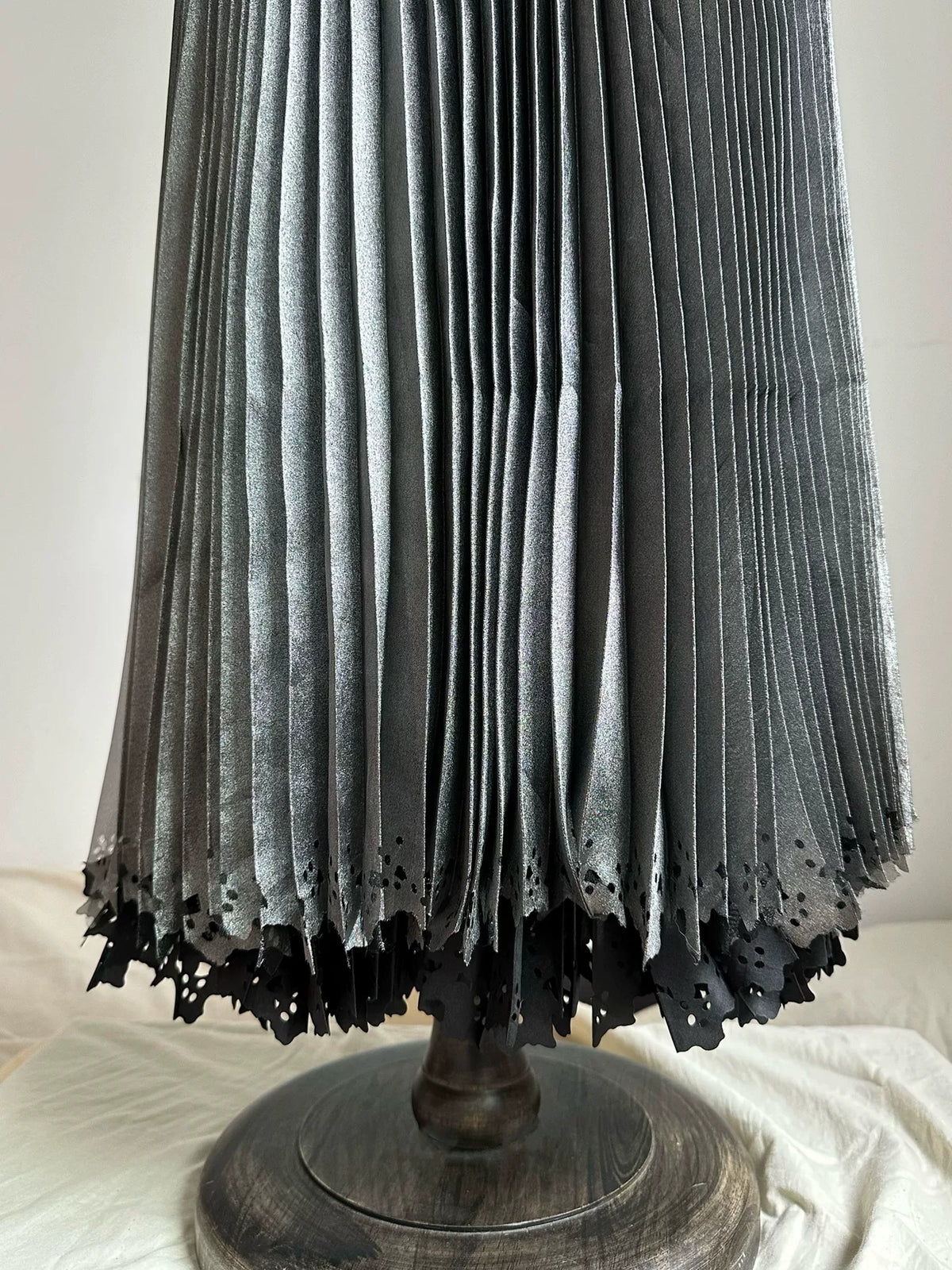 Issey Miyake mainline double-layer burnt distressed skirt