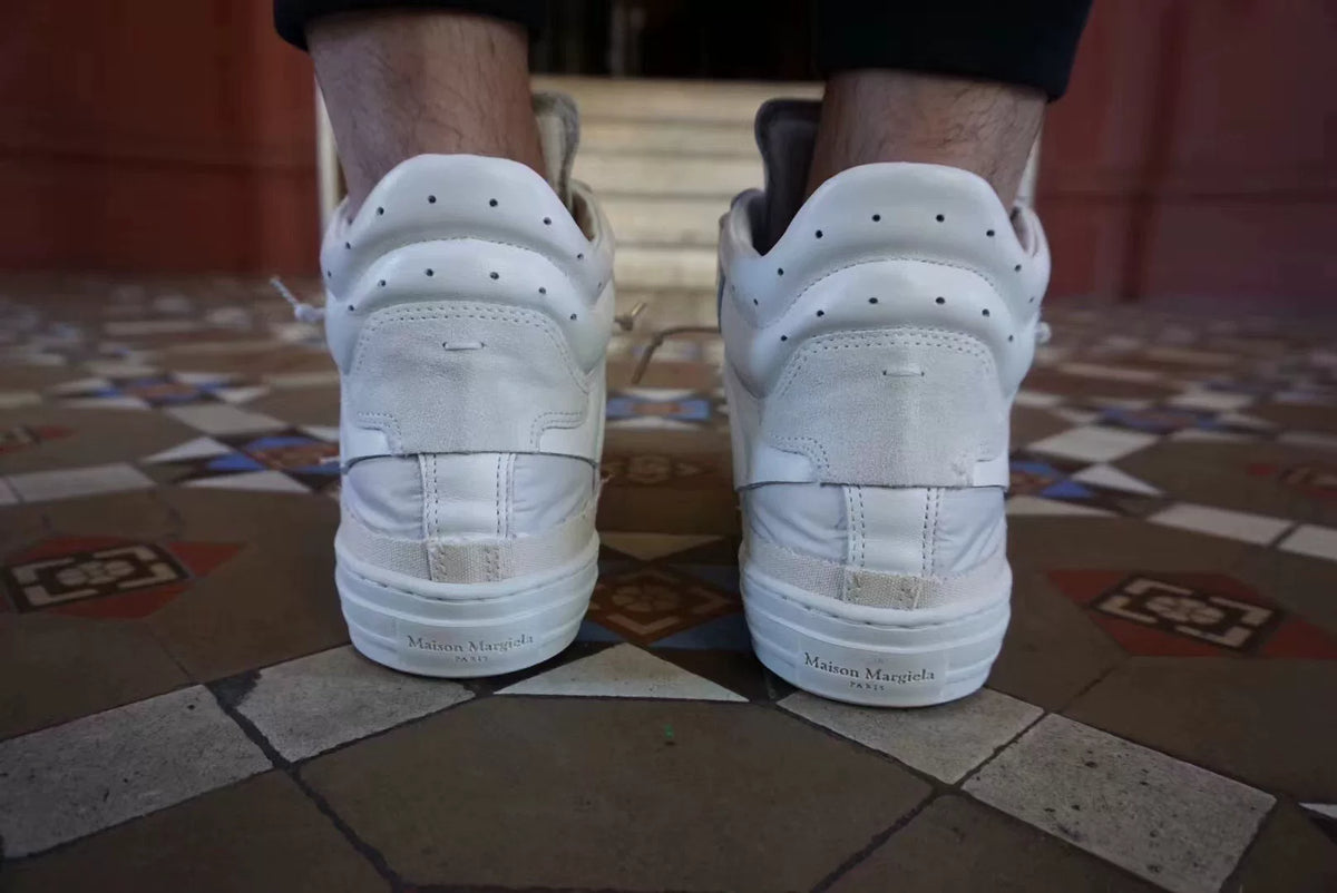 Maison Margiela White Deconstructed Buckle Sneakers