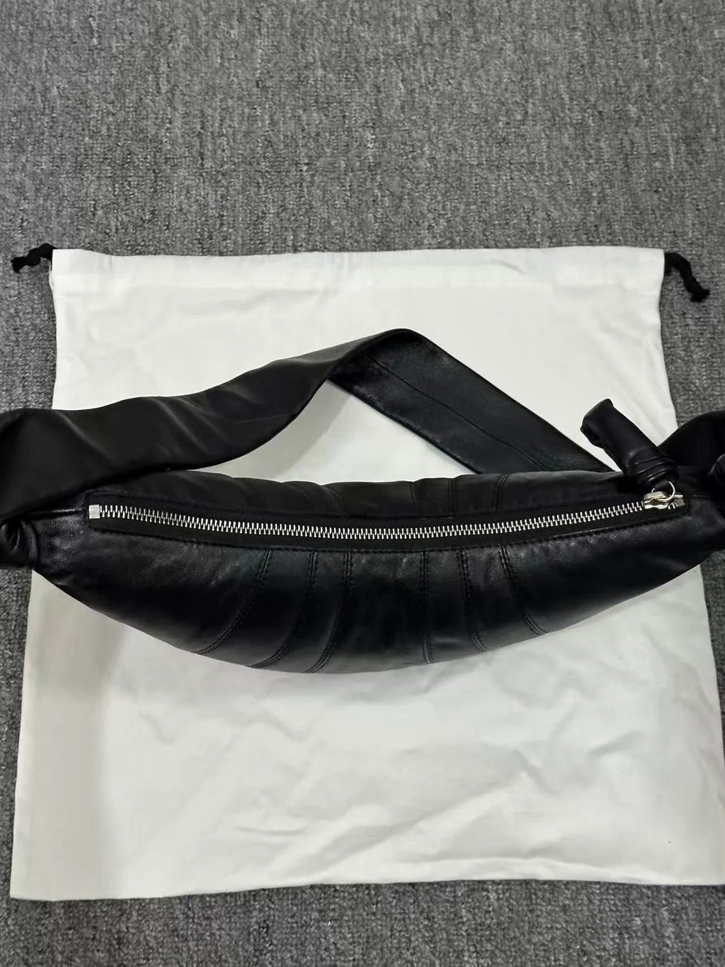 Lemaire Black Sheepskin Croissant 26SS Pocket Bag