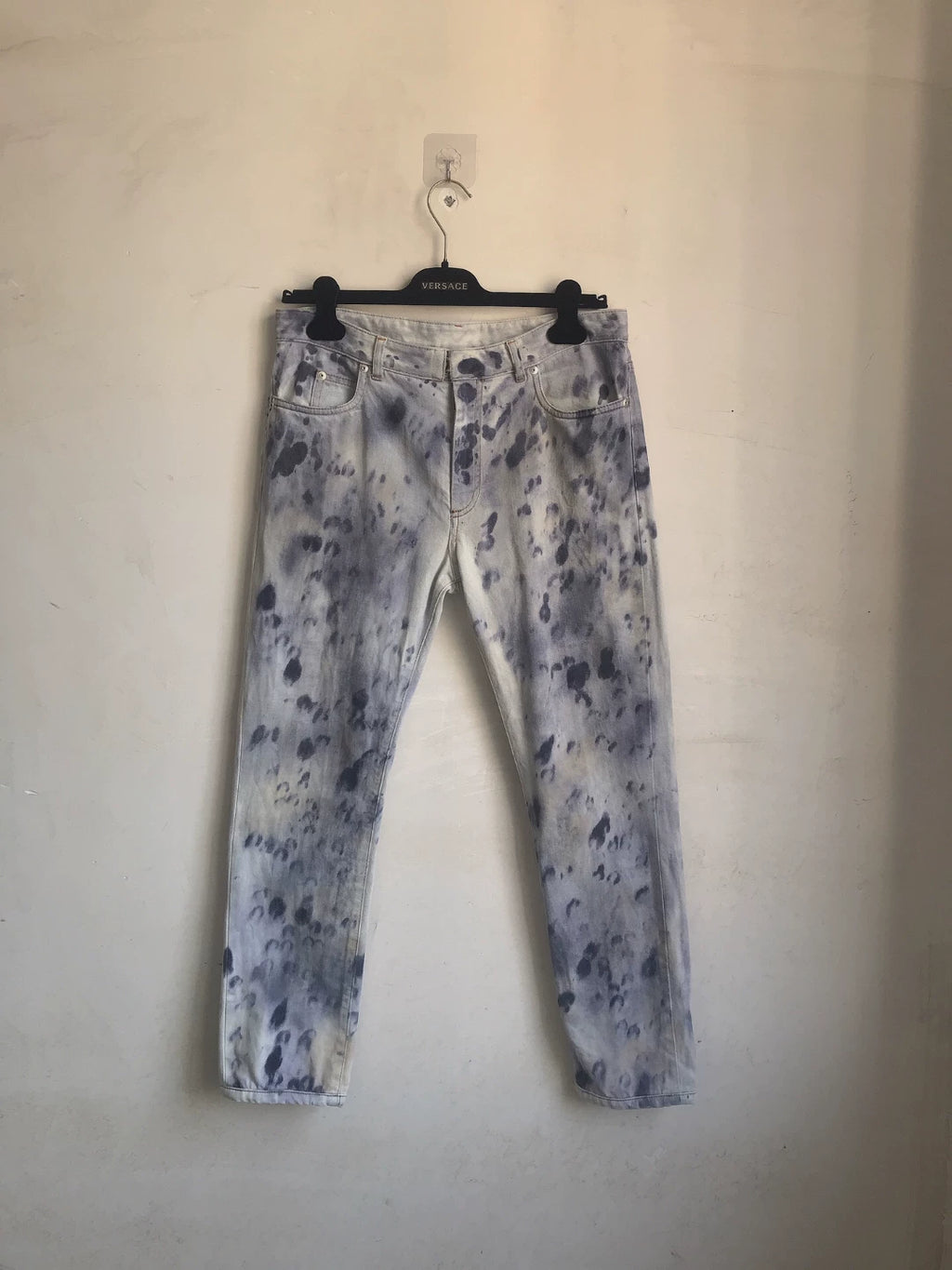 Maison Margiela Oil Stain Drip-Dyed 9‑Inch Jeans