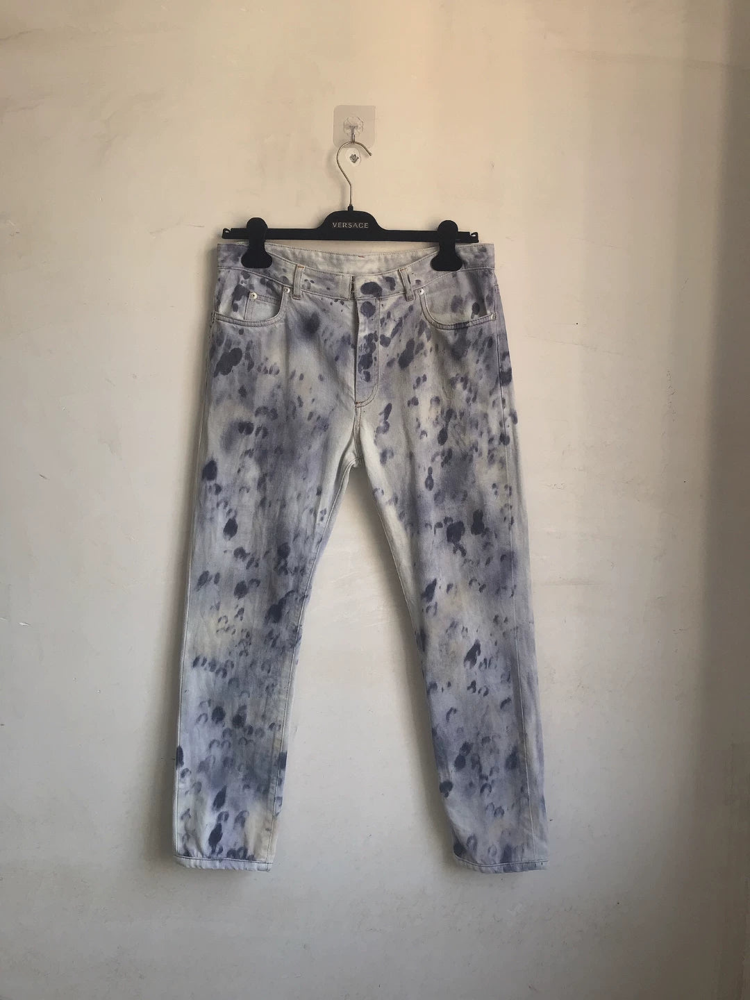 Maison Margiela Oil Stain Drip-Dyed 9‑Inch Jeans
