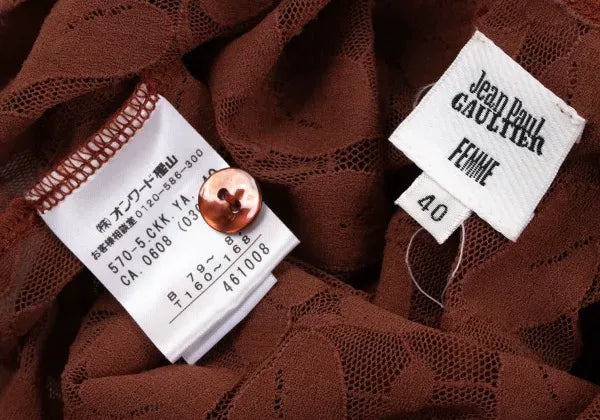 Jean Paul Gaultier Vintage Brown Cut-Out Floral Top