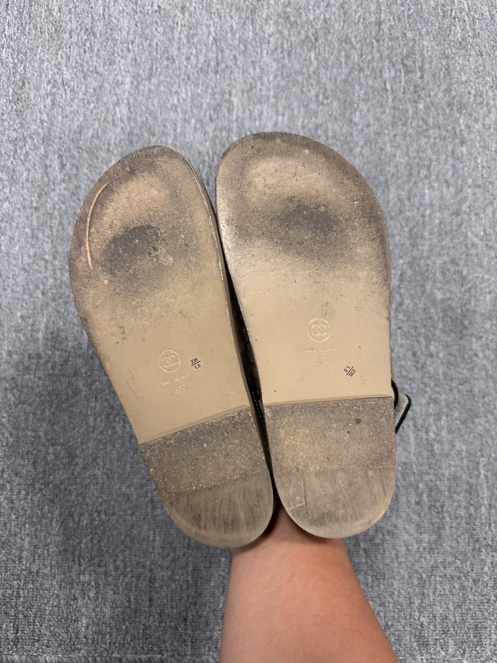 Chanel Milk Tea Horsehide Velcro Sandals