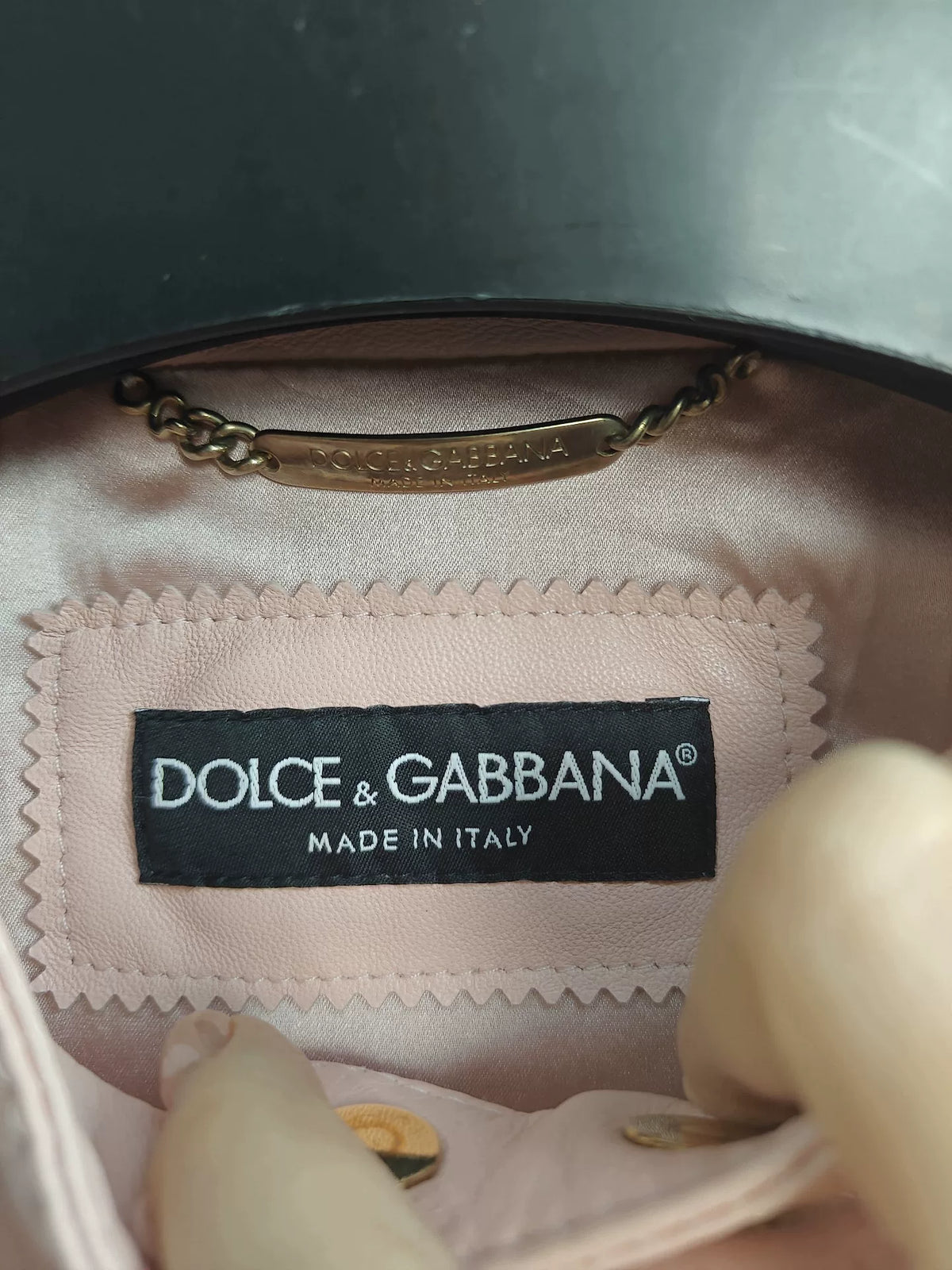 Dolce & Pink Lambskin Moto Jacket