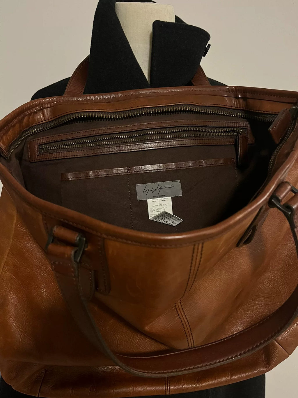 Yohji Yamamoto Brown Tote Bag