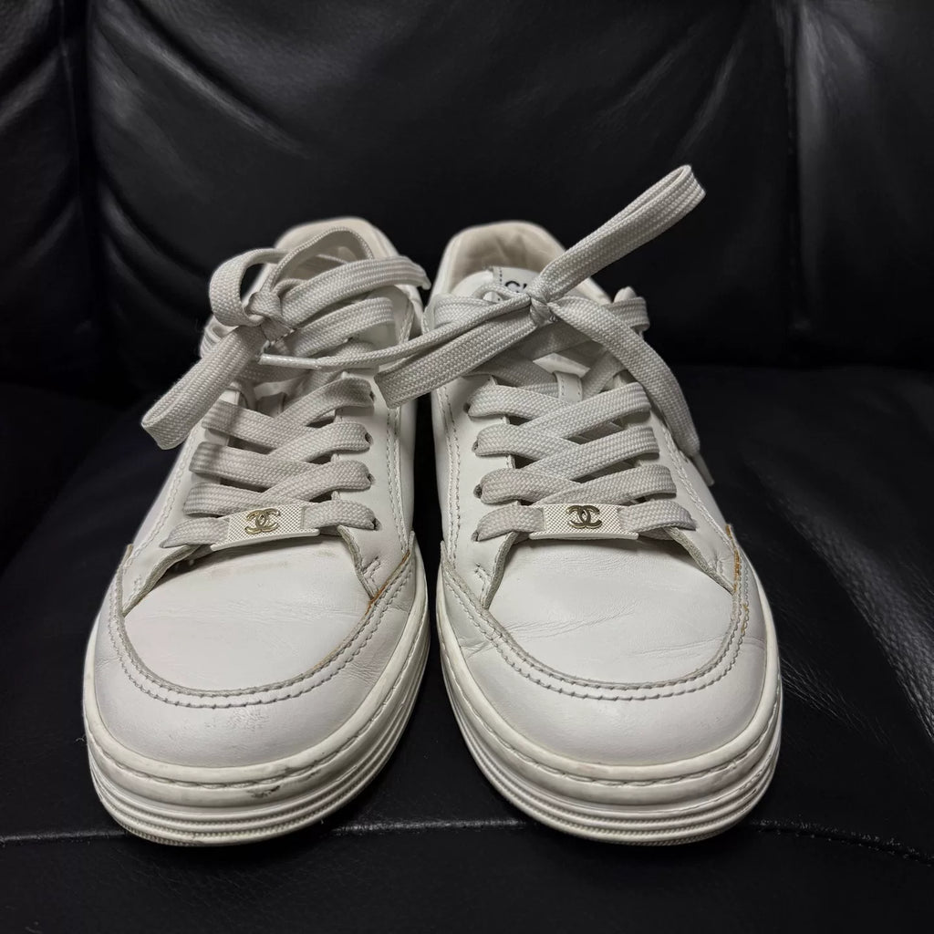 Chanel Lace-Up Low-Top Sneakers
