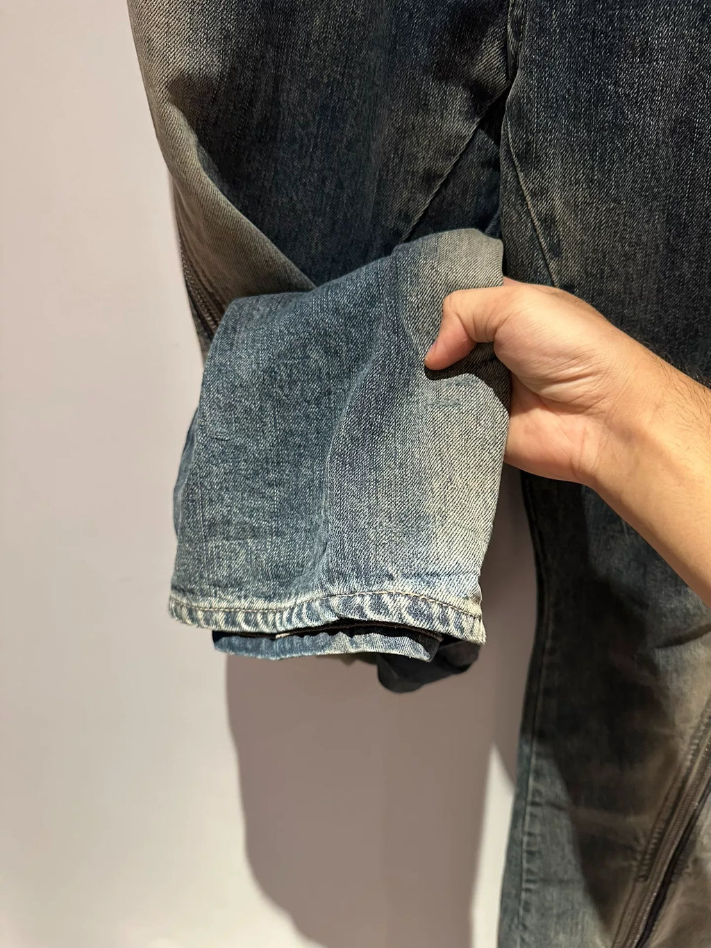 Rick Owens Drkshdw Zip Gradient Blue Banana Pants