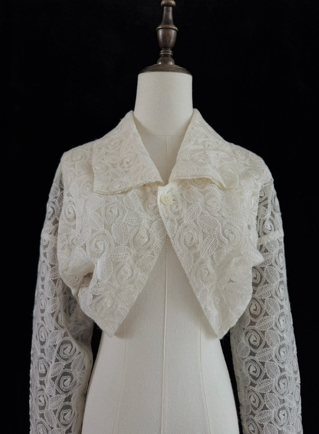 Comme Des Garcons Rei Kawakubo 1990 Tricot line kite-sleeve crocheted short top