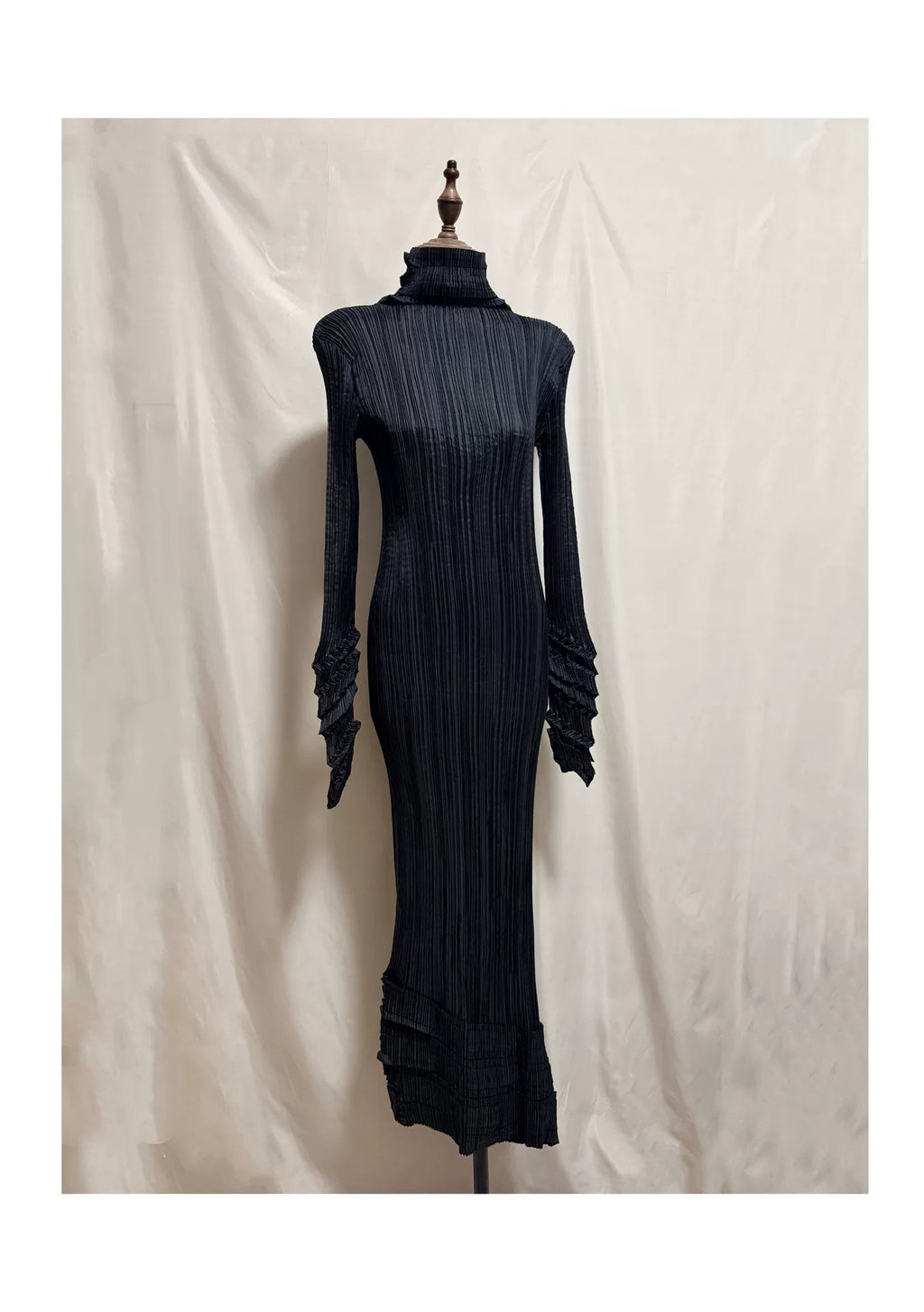 Issey Miyake Black Staircase Pleated Dress
