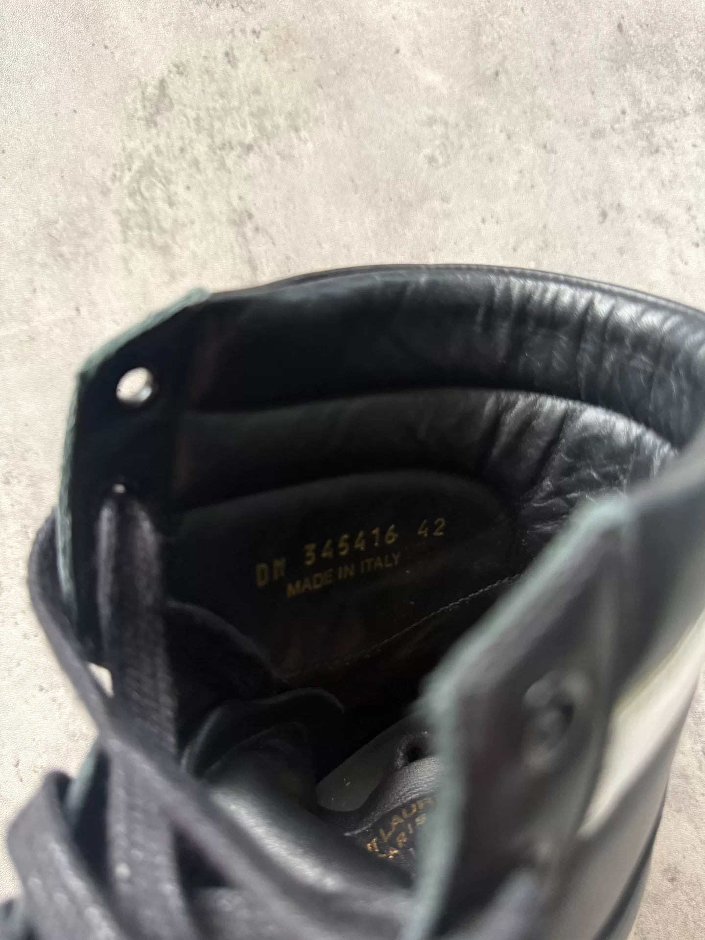 Saint Laurent Paris 14SS SL/10H Black Silver Colorblock High Top Sneakers by Hedi Slimane