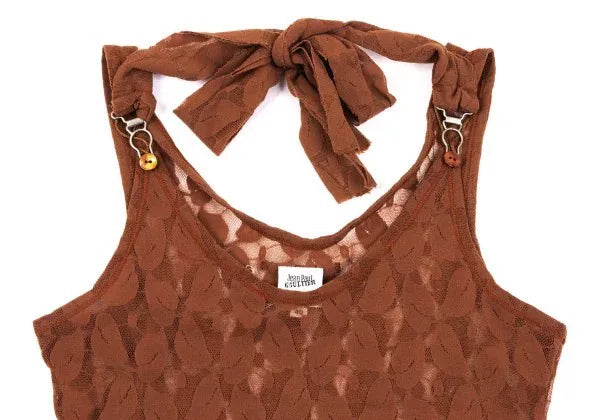 Jean Paul Gaultier Vintage Brown Cut-Out Floral Top