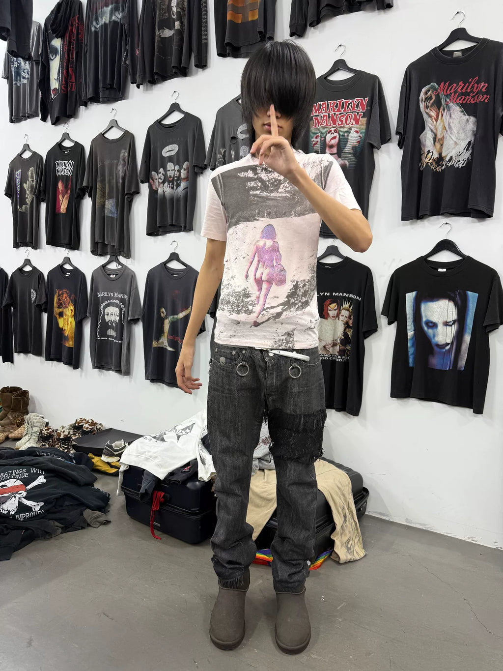 Celine Pink Artistic Portrait Print Short-Sleeve T-Shirt