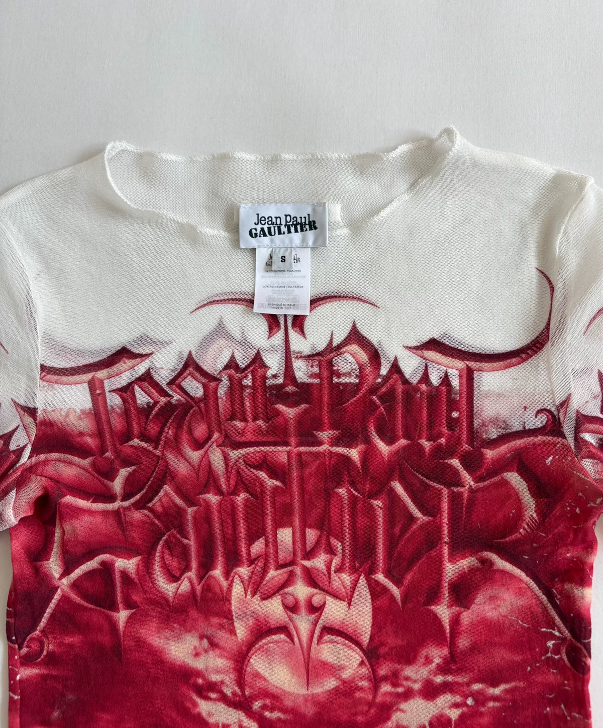 Jean Paul Gaultier Devil Skull Print Mesh Dress