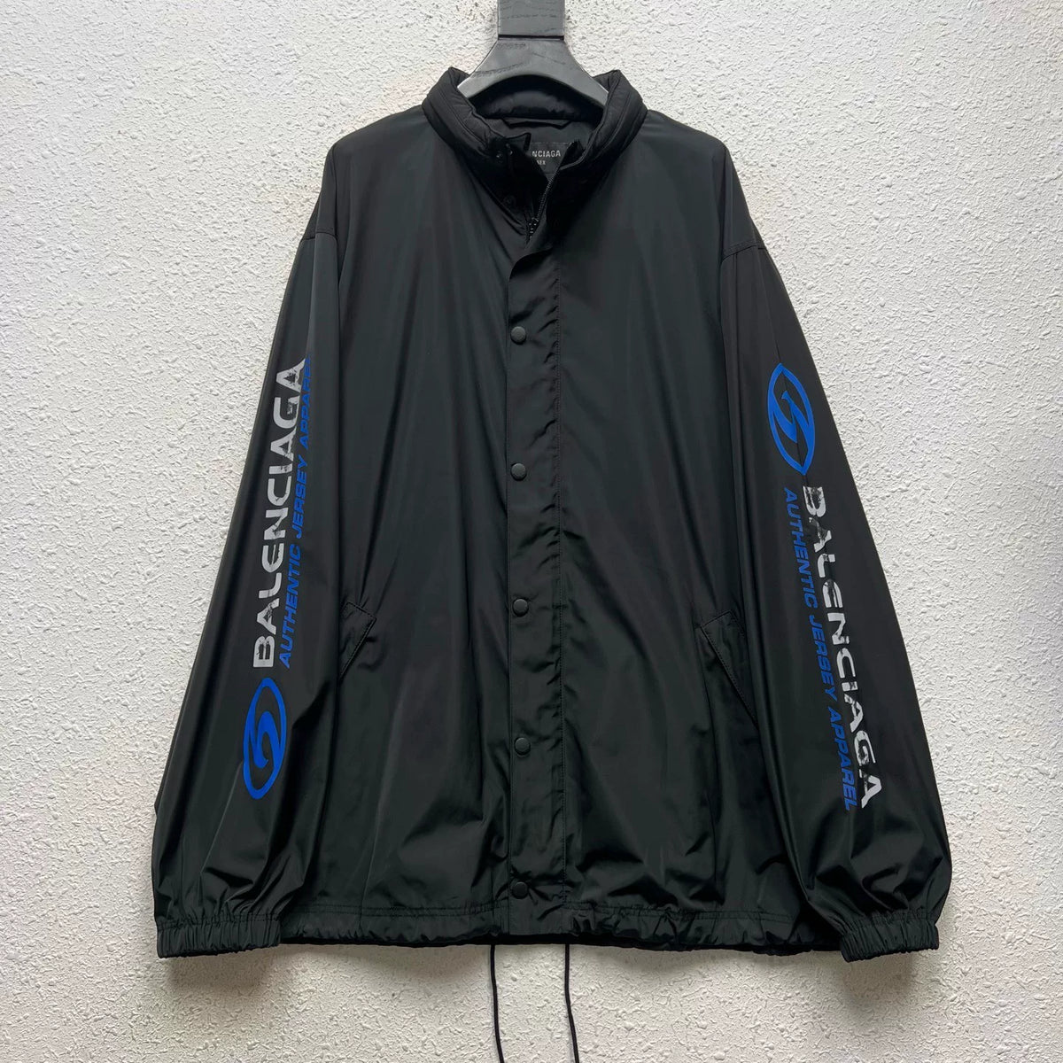 Balenciaga SS24 Wave Logo Print Crew Neck Button-Down Long Sleeve Jacket Windbreaker