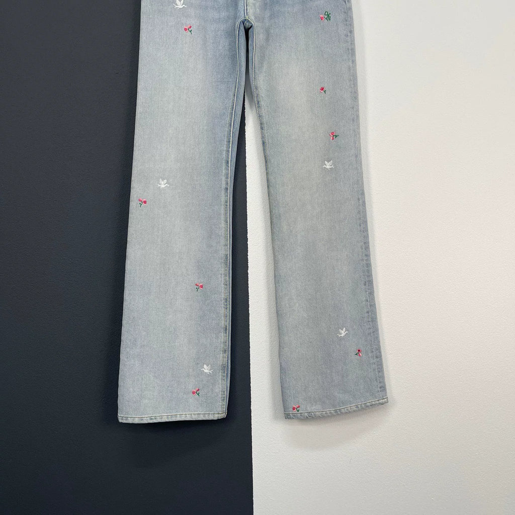 Dior Embroidered Hundred Birds Floral Jeans