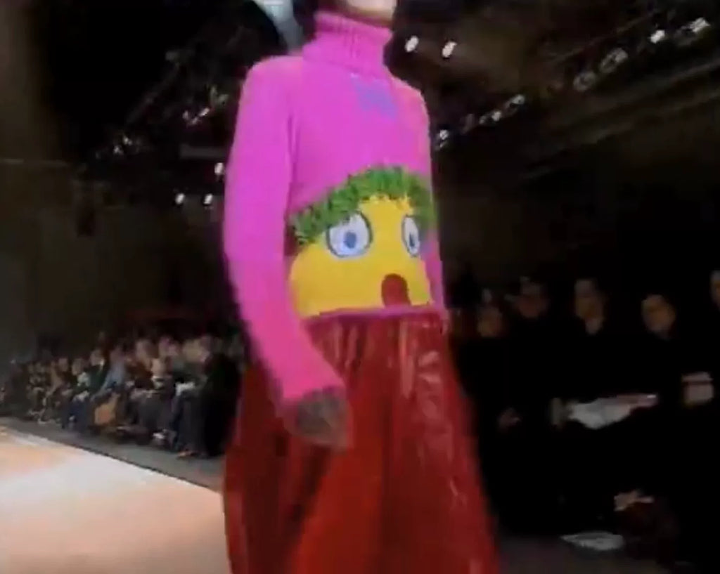 Walter van Beirendonck runway cartoon sweater