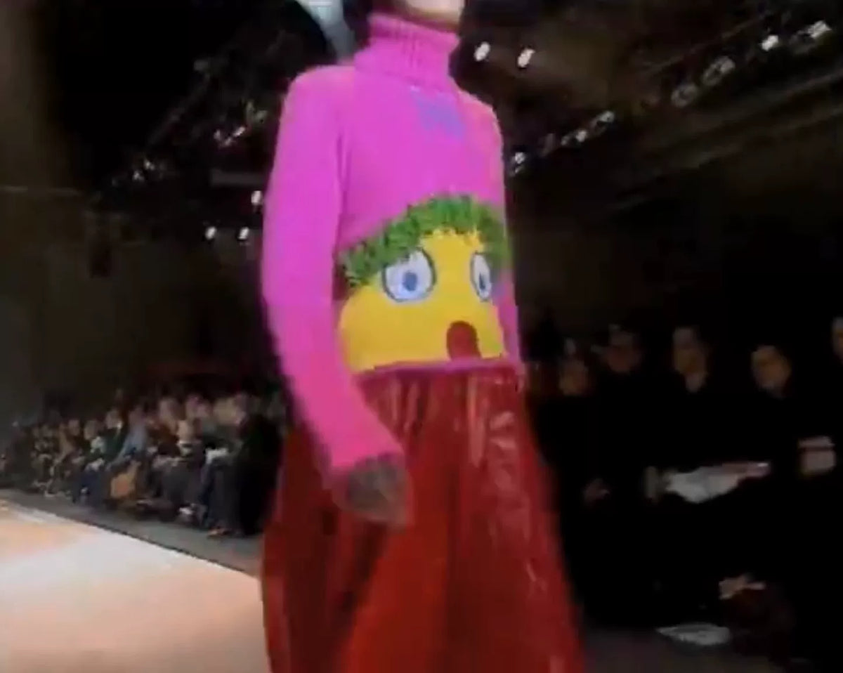 Walter van Beirendonck runway cartoon sweater