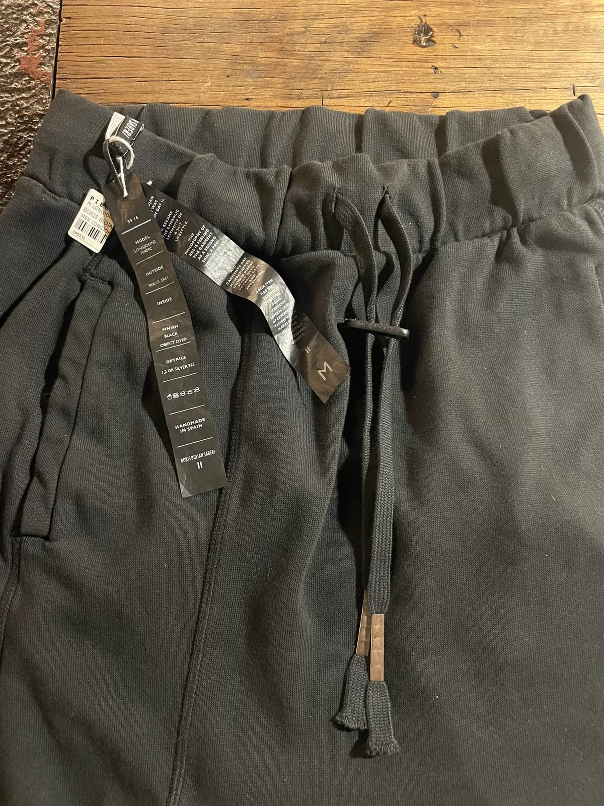 Boris Bidjan Saberi SS16 Black Longjohn2 Object Dye Cotton Trousers