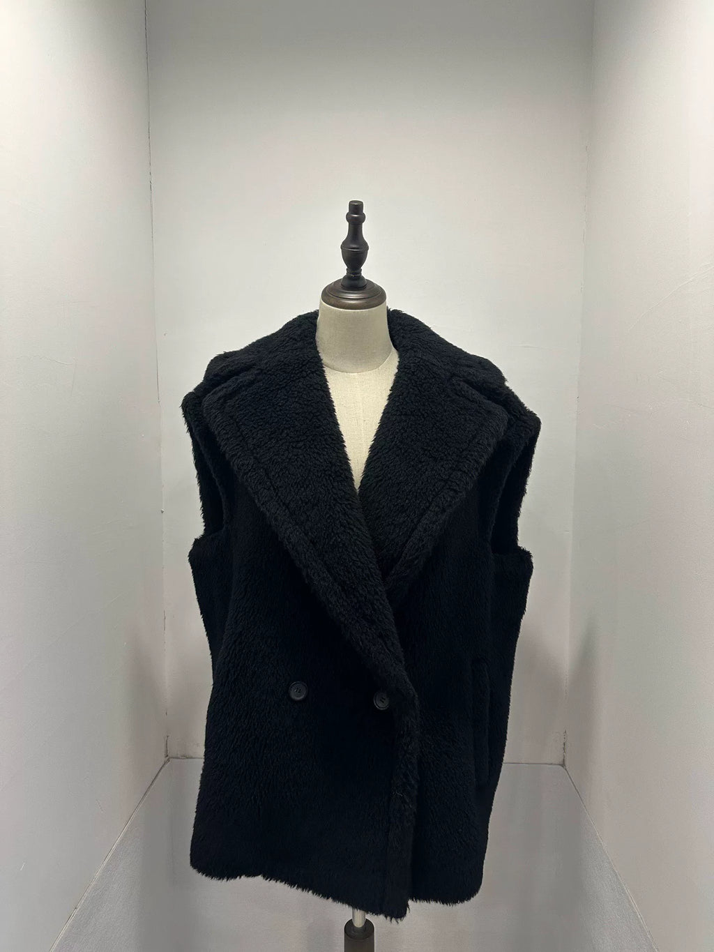 Max Mara Black Teddy Sleeveless Vest