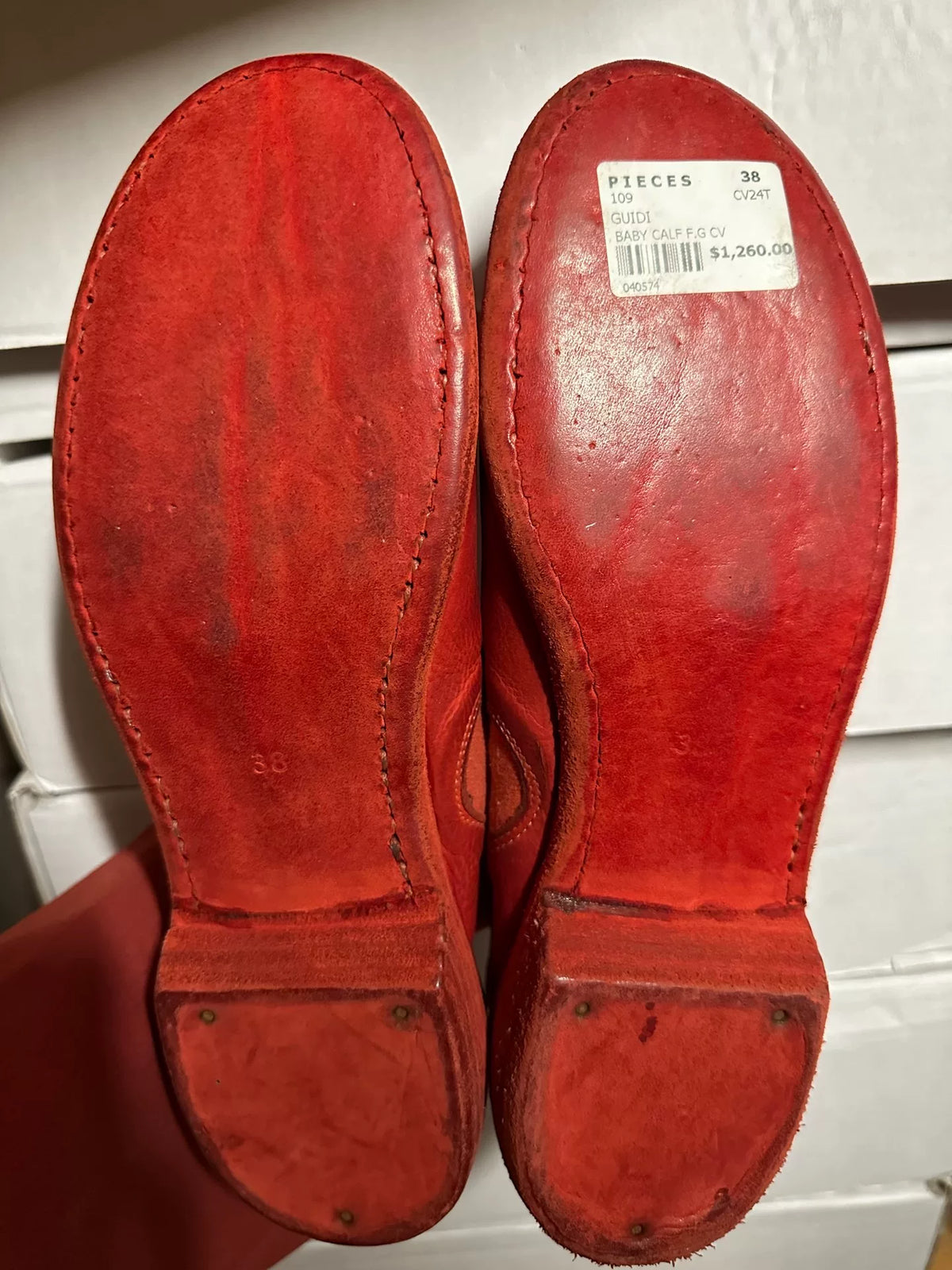 Guidi SS16 CV24T Red Leather Shoes