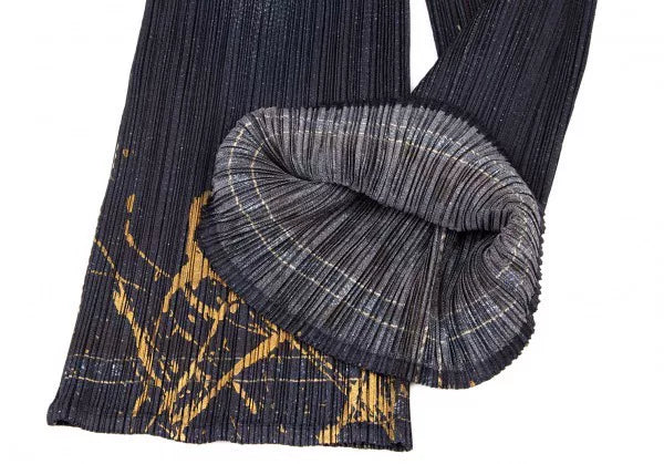 Issey Miyake Vintage Patterned Denim Pleated Pants