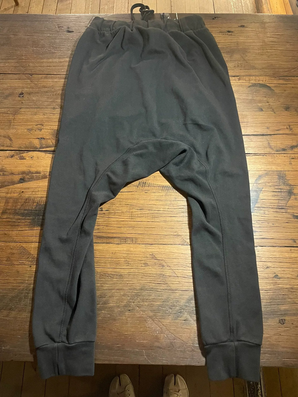 Boris Bidjan Saberi SS16 Black Longjohn2 Object Dye Cotton Trousers