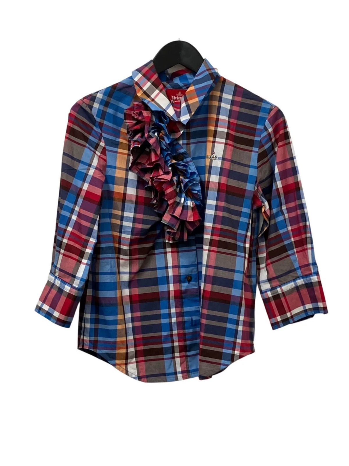 Vivienne Westwood Pleated Collar Plaid Shirt