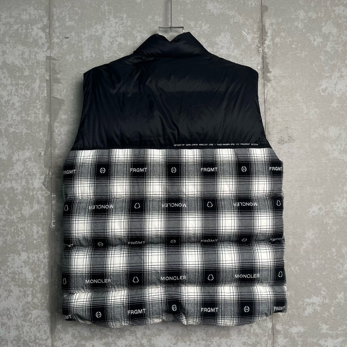 MONCLER x FRGMT Hiroshi Fujiwara Collaboration Plaid Patchwork Vest