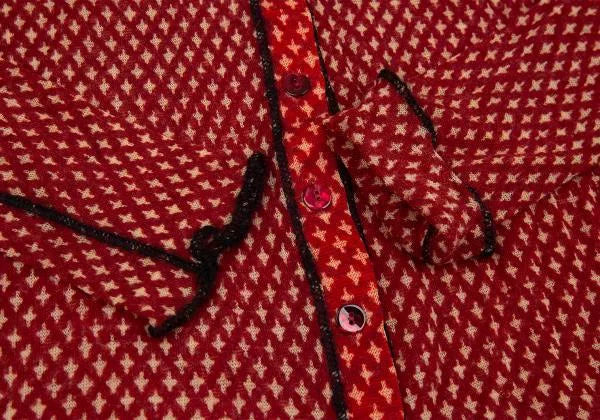 Jean Paul Gaultier Vintage Red Polka Dot V-Neck Mesh Top