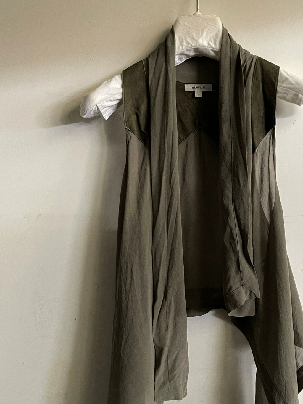 Helmut Lang Leather Patch Silk Vest