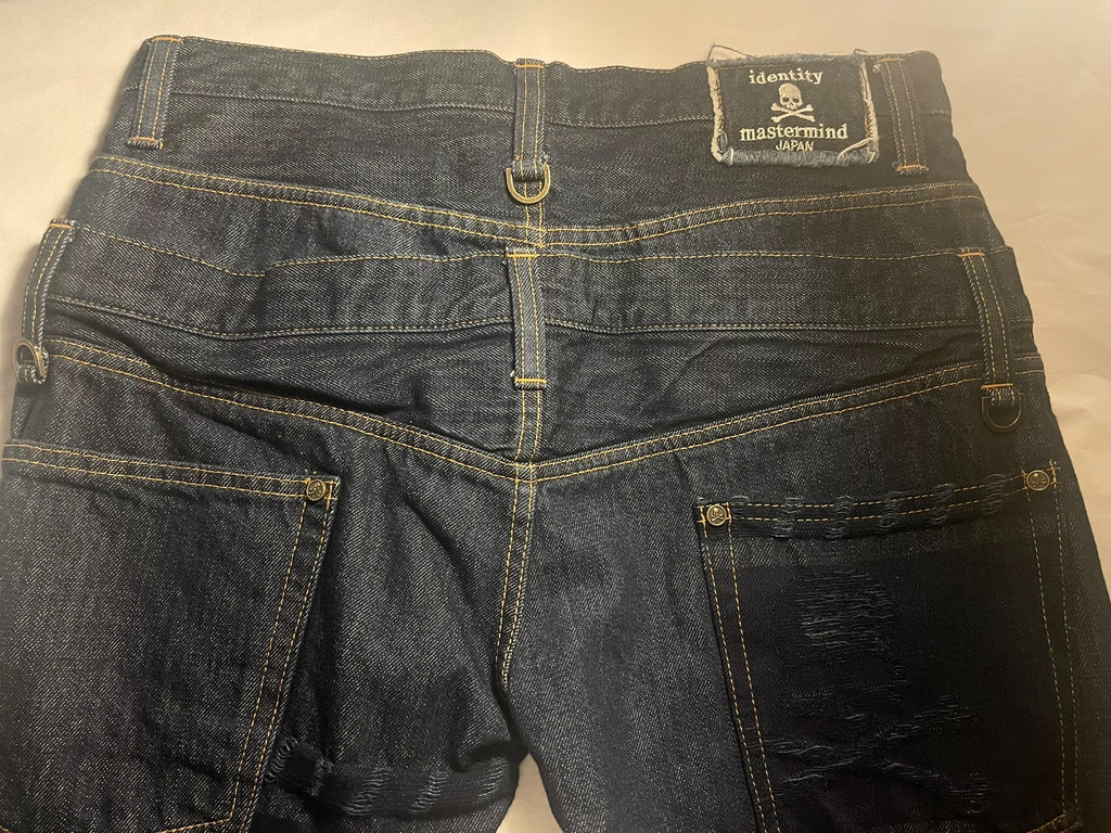 mastermind Japan SS12 Indigo Identity One Wash Double Waist Denim Trousers