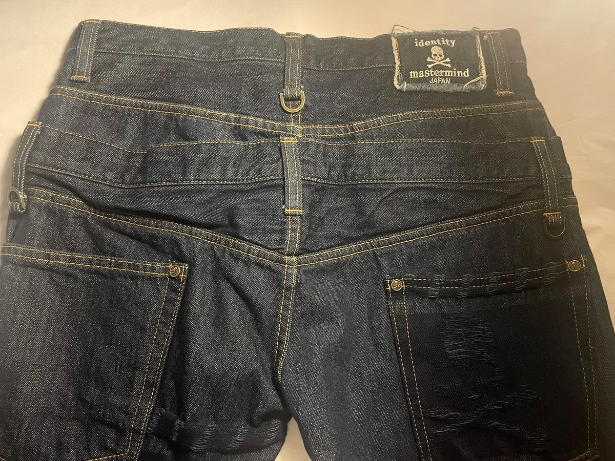 mastermind Japan SS12 Indigo Identity One Wash Double Waist Denim Trousers