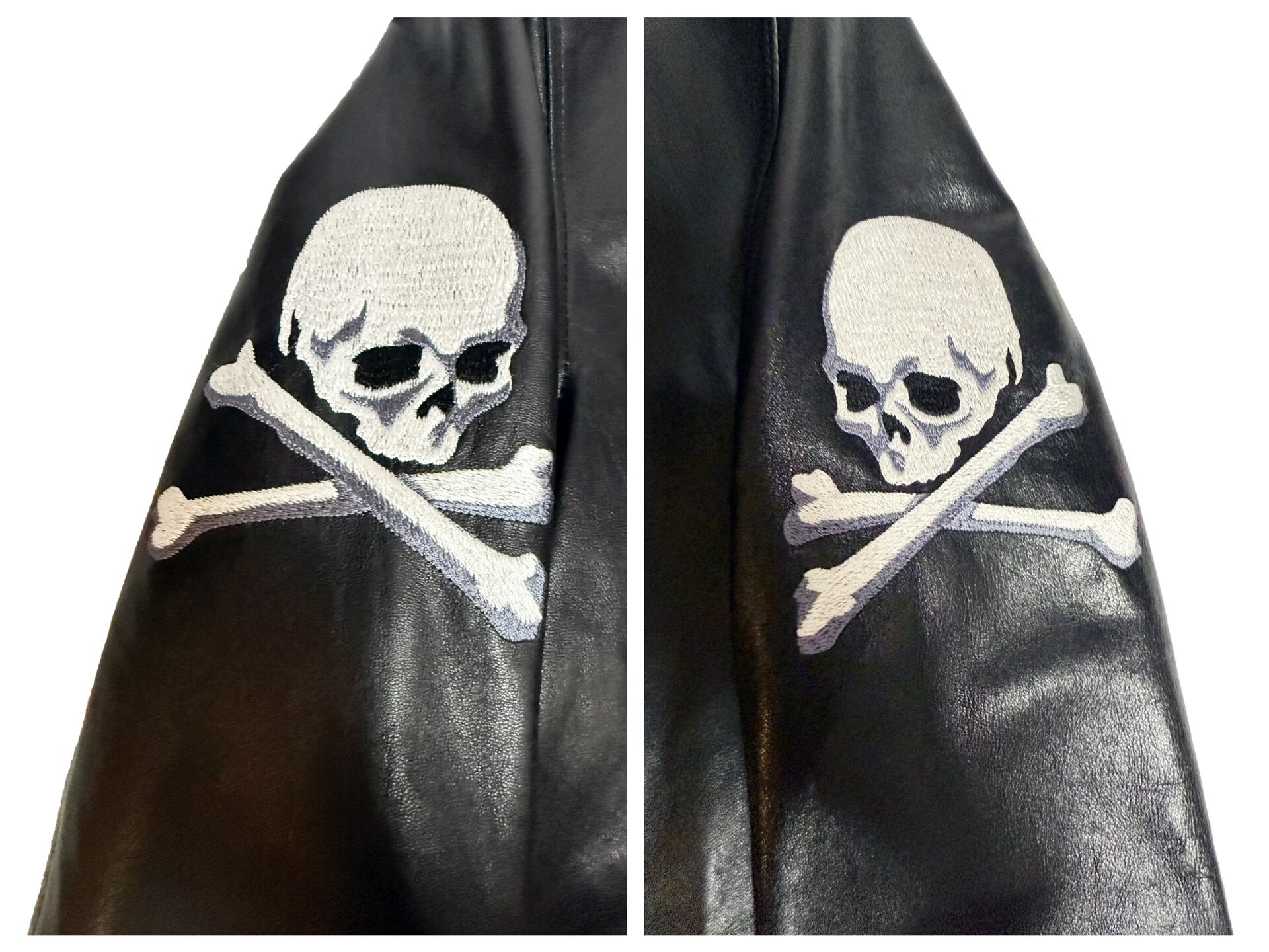 Mastermind Japan Embroidered Skull Leather Logo Jacket