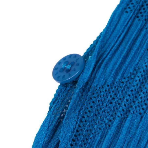 Issey Miyake Vintage Blue Polka Dot Pleated Top