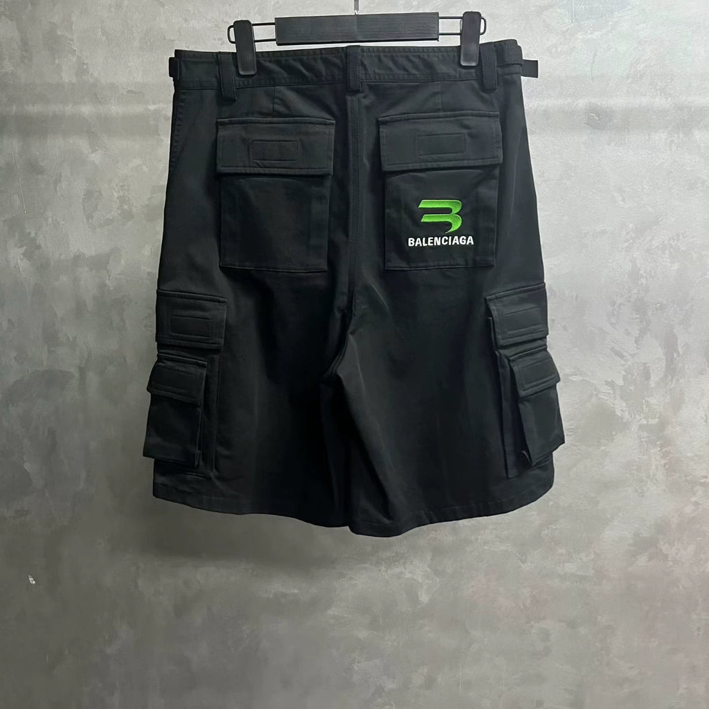 Balenciaga Black Letter Pocket Straight Cut Shorts
