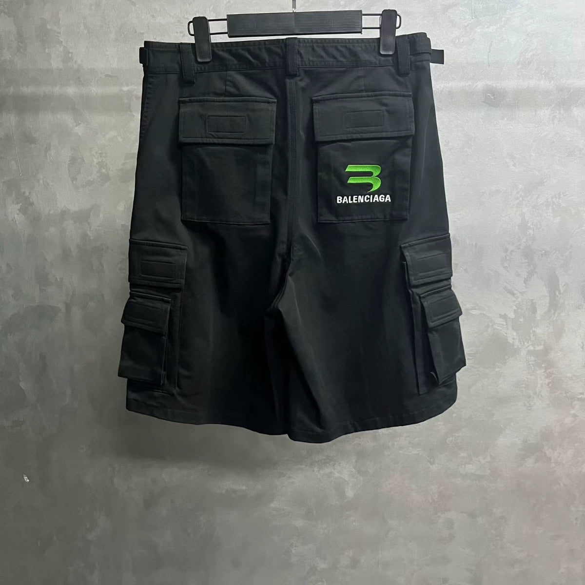 Balenciaga Black Letter Pocket Straight Cut Shorts