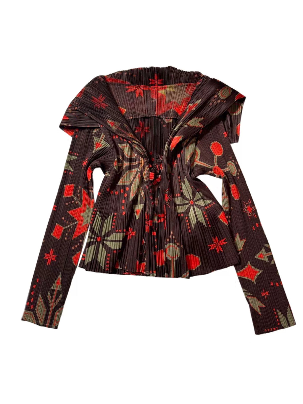 Pleats Please Issey Miyake Snowflake Crystal Pleated Cardigan