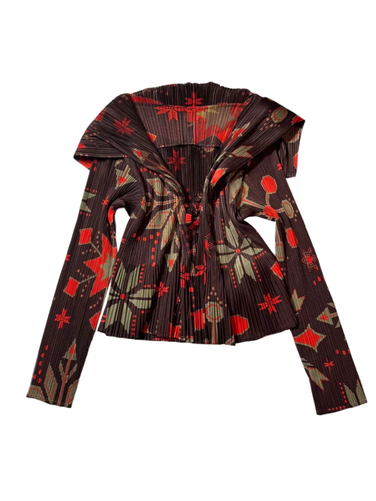 Pleats Please Issey Miyake Snowflake Crystal Pleated Cardigan