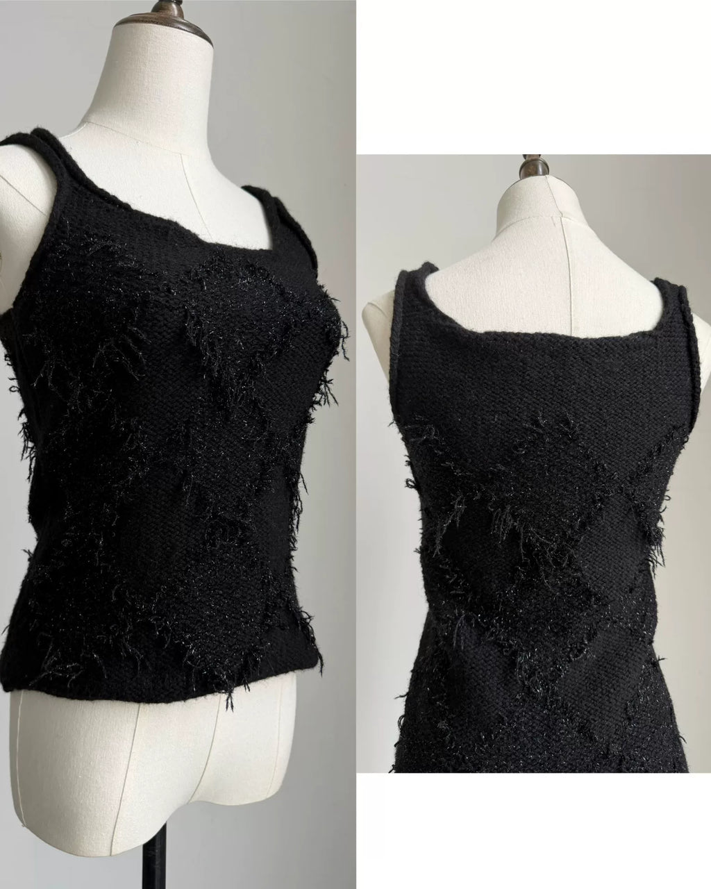 Dries Van Noten Fringe Diamond Knit Vest