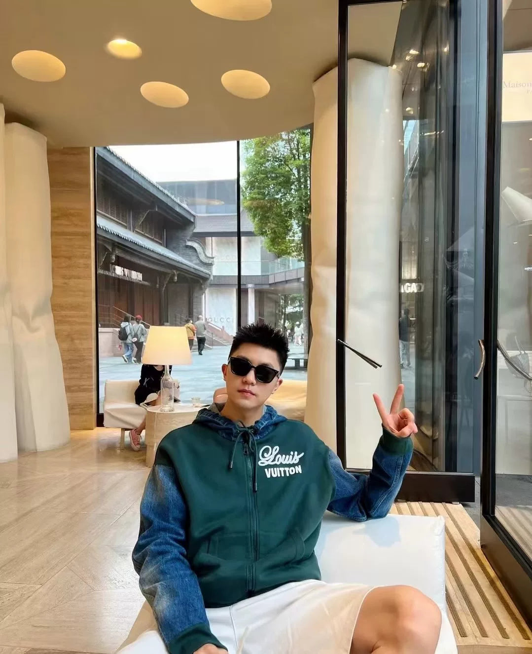 Louis Vuitton Denim Patchwork Hooded Jacket
