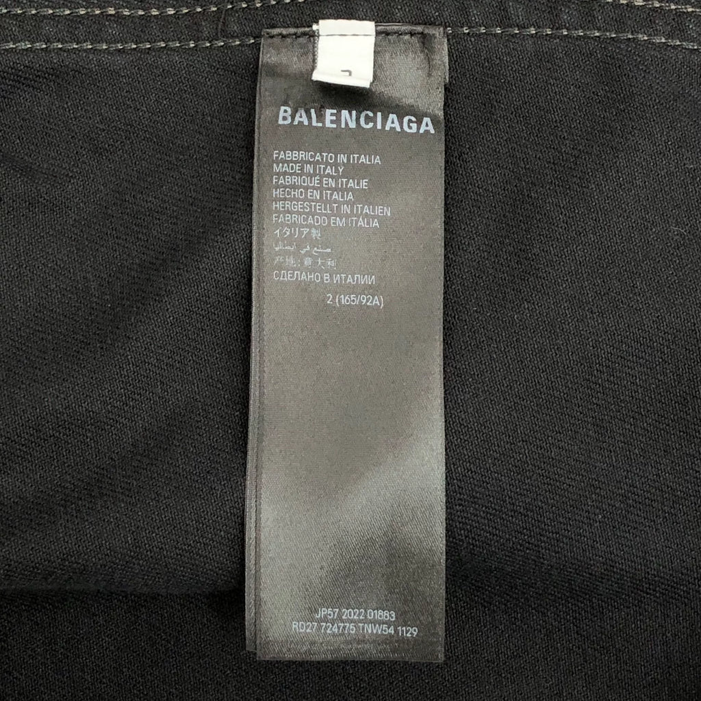 Balenciaga × Adidas Black Side Stripe Cotton Collared Single-Button Denim Jacket