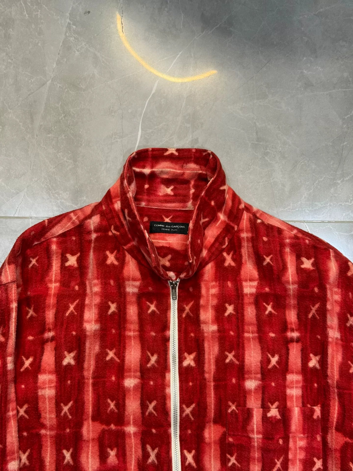 Comme Des Garçons AW95 Runway Cross Print Fleece Jacket