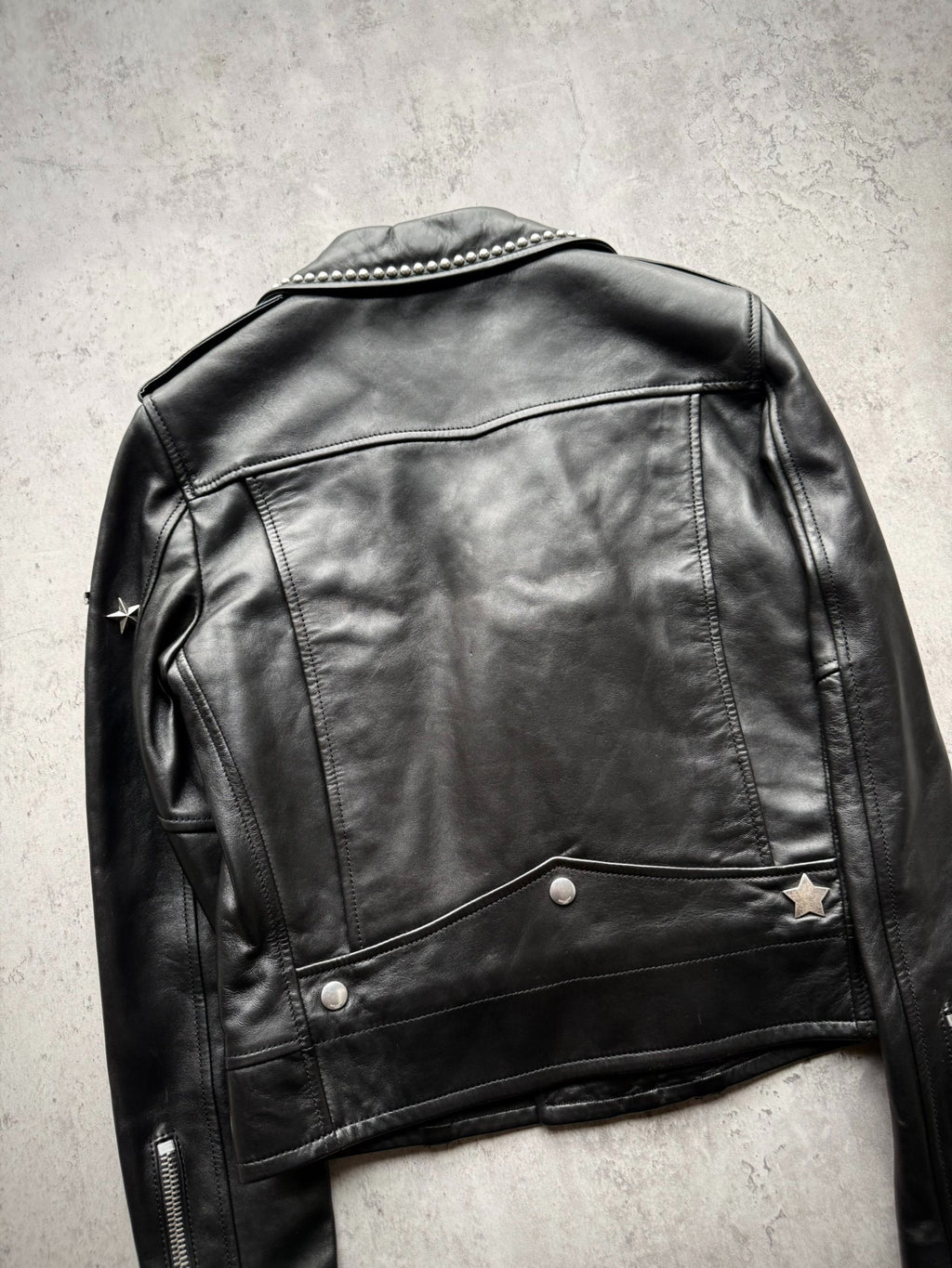 Saint Laurent 17FW Star-Studded Lambskin Biker Jacket by Anthony Vaccarello