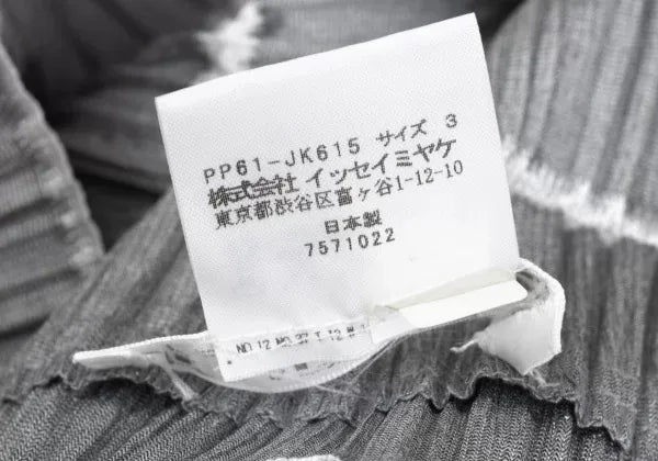 Issey Miyake Vintage Grey Striped Pleated Top
